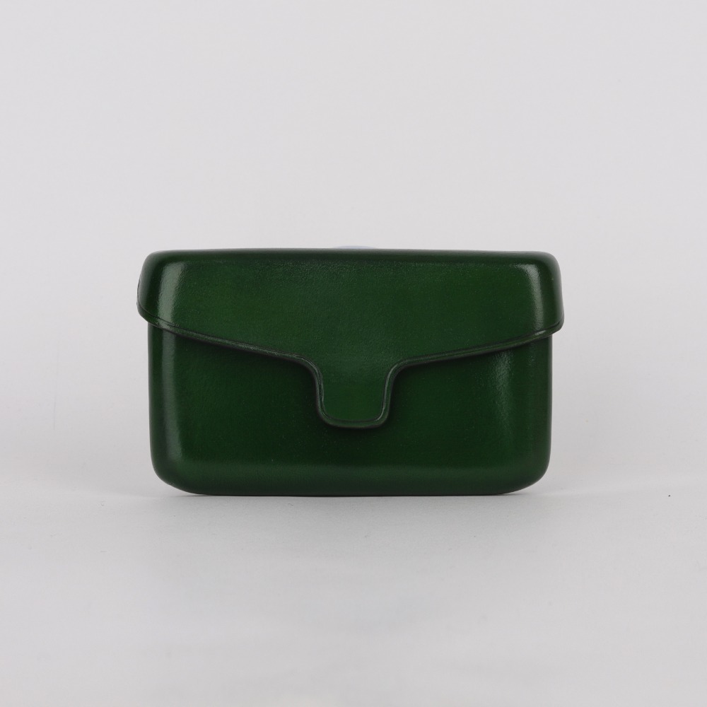 [일부세토] Leather Card Holder With Magnetic — Forestgreen