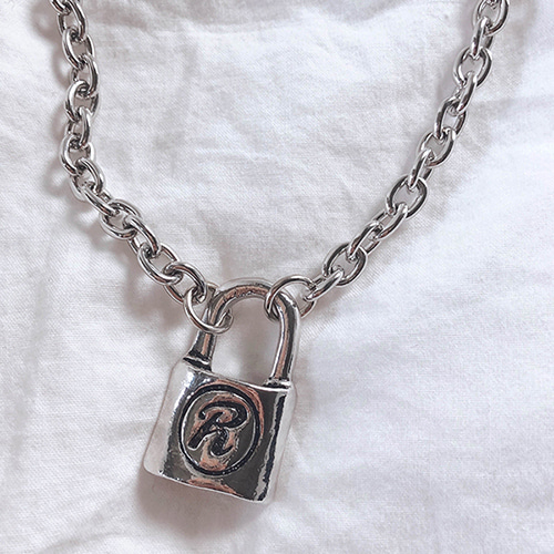 chrome padlock necklace