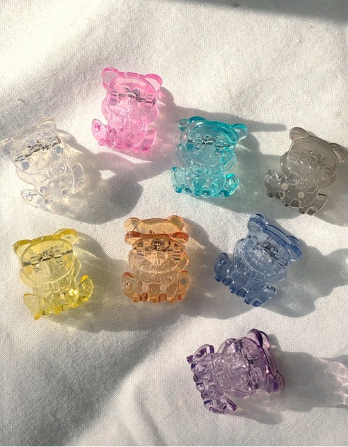 CLEAR BEAR MINI HAIR CLAMPS (8pc=1set)