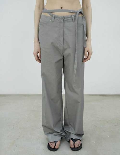 long belted pants (2 colors)