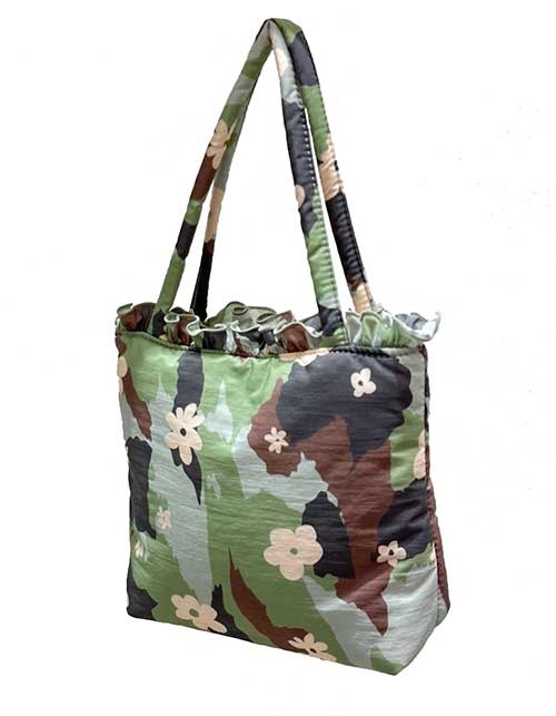 camo frill bag