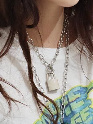 square lock necklace