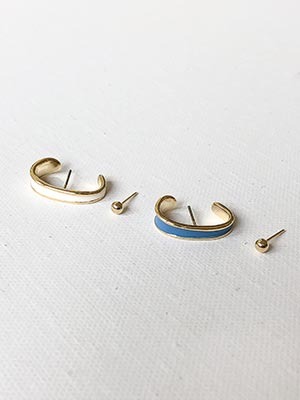 color earlobe pass unbal earring (2 colors)