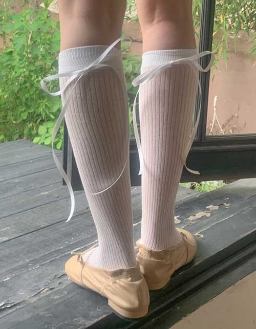 Ballerina Ribbon Half Stockings(2colors)