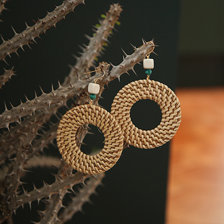 rattan ring earring