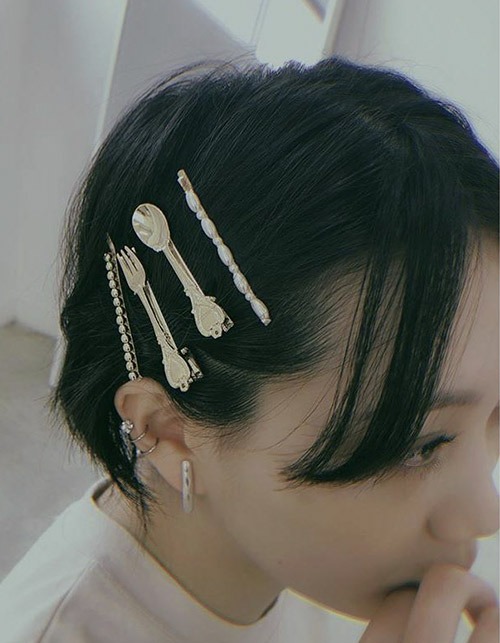 [ROWKY♥주문제작]spoon &amp; fork hair clamps (2pc=1set)