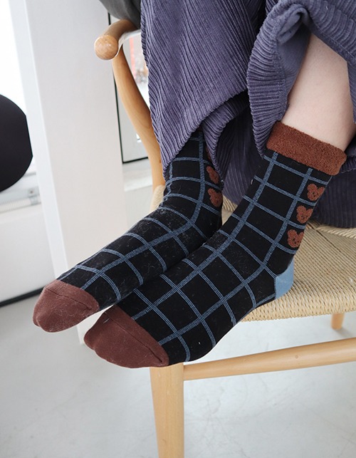 check bear socks (3 colors)