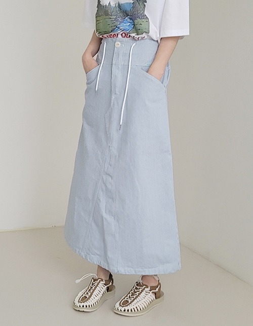 denim stripe skirts (2 colors)