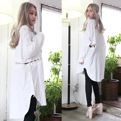 side eyelet shirt ops (2color)