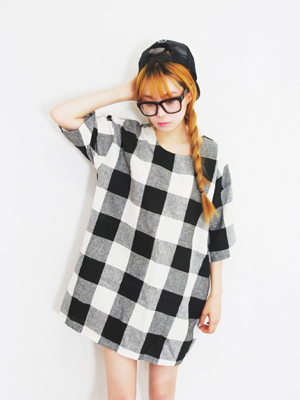 big gingham check mini ops