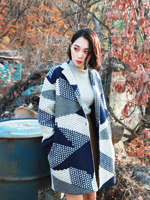 optical pattern wool coat (2 color)