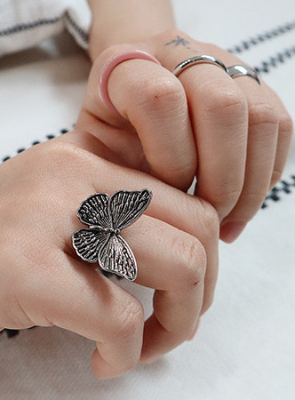 butterfly silver ring