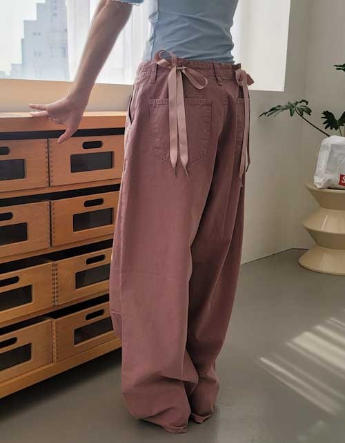 back ribbon point pants(2colors)