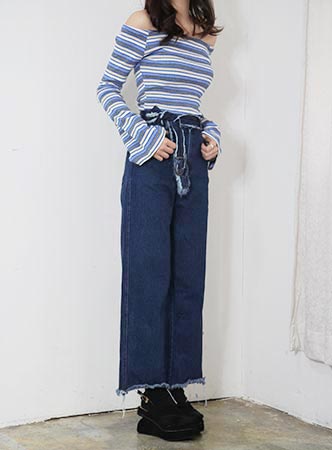 belt denim pants