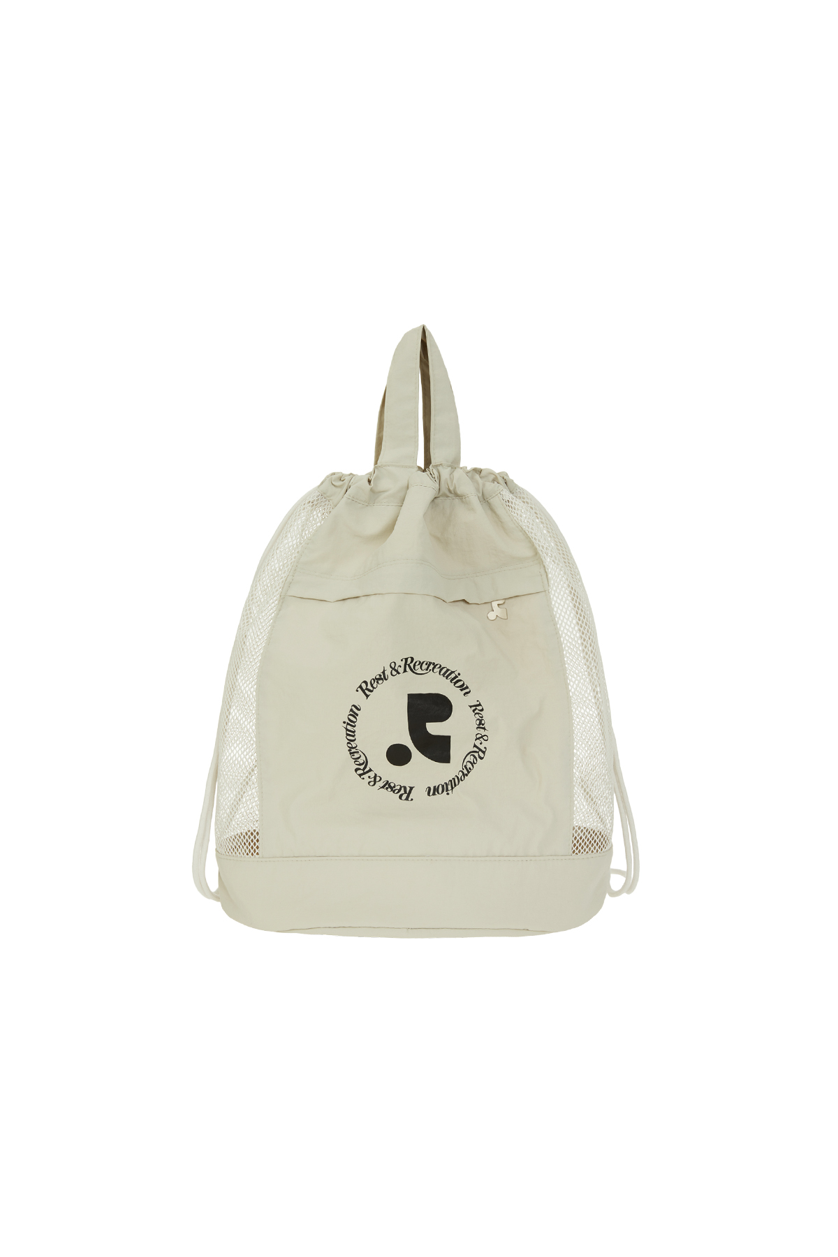 LOGO MESH BACKPACK - BEIGE - rest and recreation