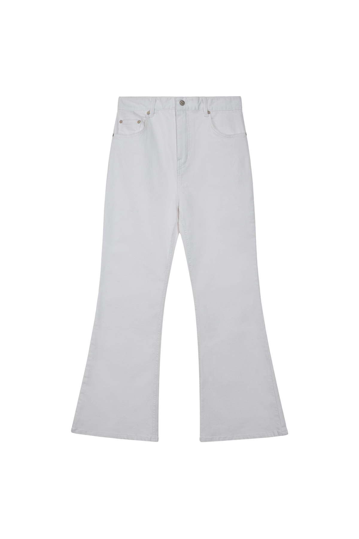 WIDE FLARE JEANS - WHITE - rest and recreation