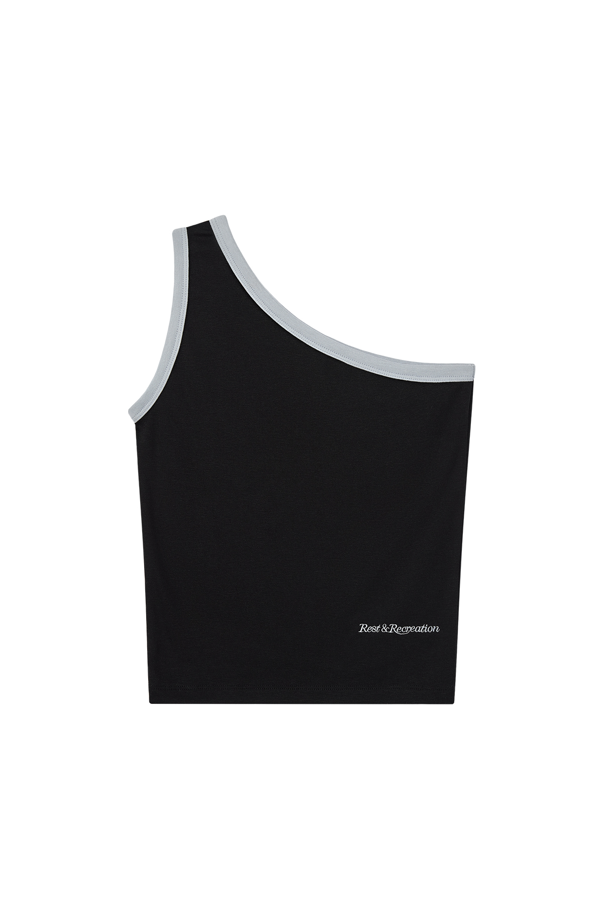 人気【REST&RECREATION】ONE SHOULDER SLEEVELESS ONE SHOULDER SLEEVELESS - BLACK - rest and recreation
