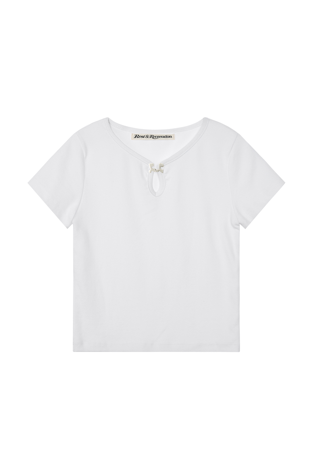 【REST&RECREATION】U-NECK LOGO CLIP TOP U-NECK LOGO CLIP TOP - WHITE - rest and recreation