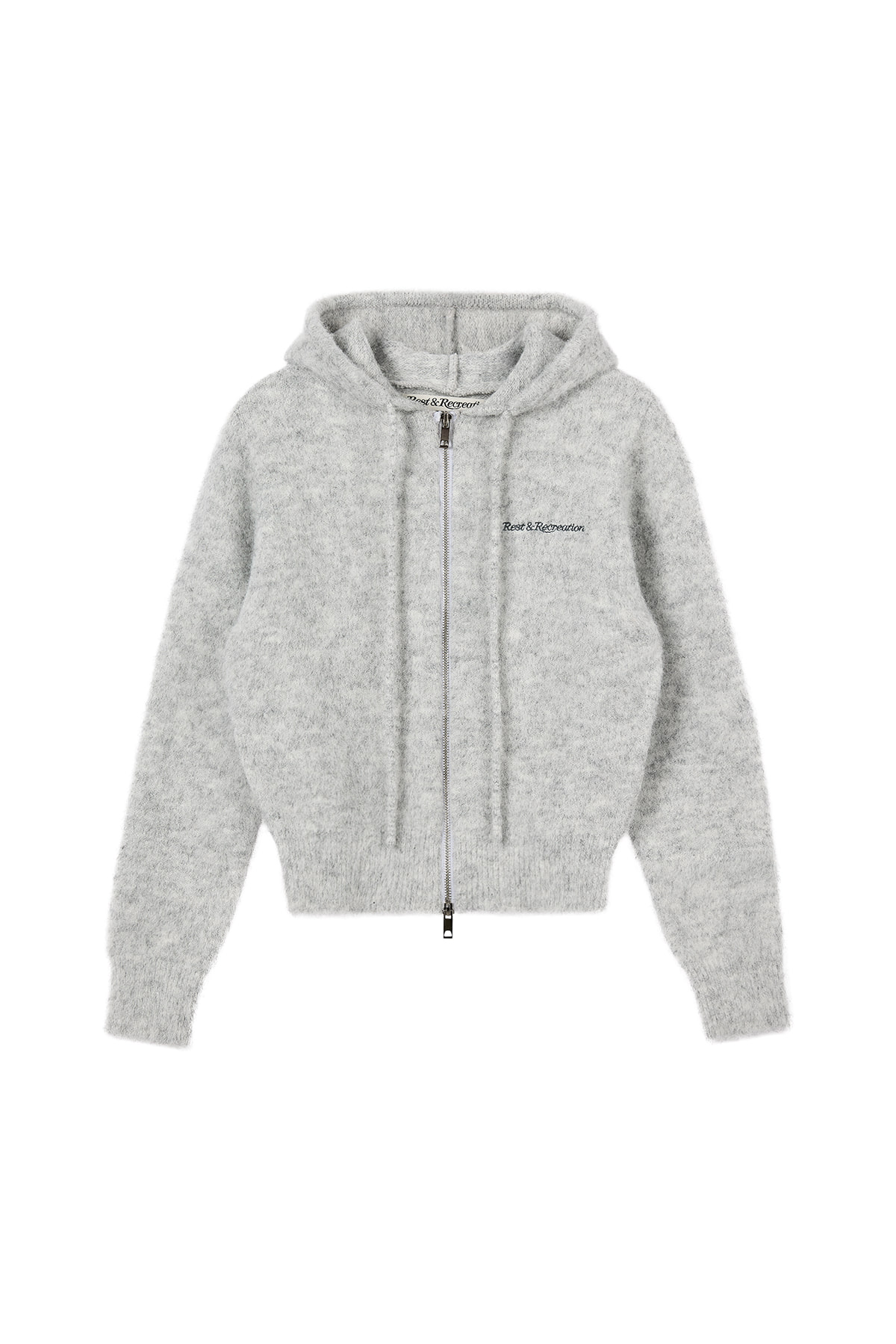トップス REST&RECREATION HAIRY KNIT HOOD ZIP-UP HAIRY KNIT HOOD ZIP-UP - LIGHT GREY - rest and recreation
