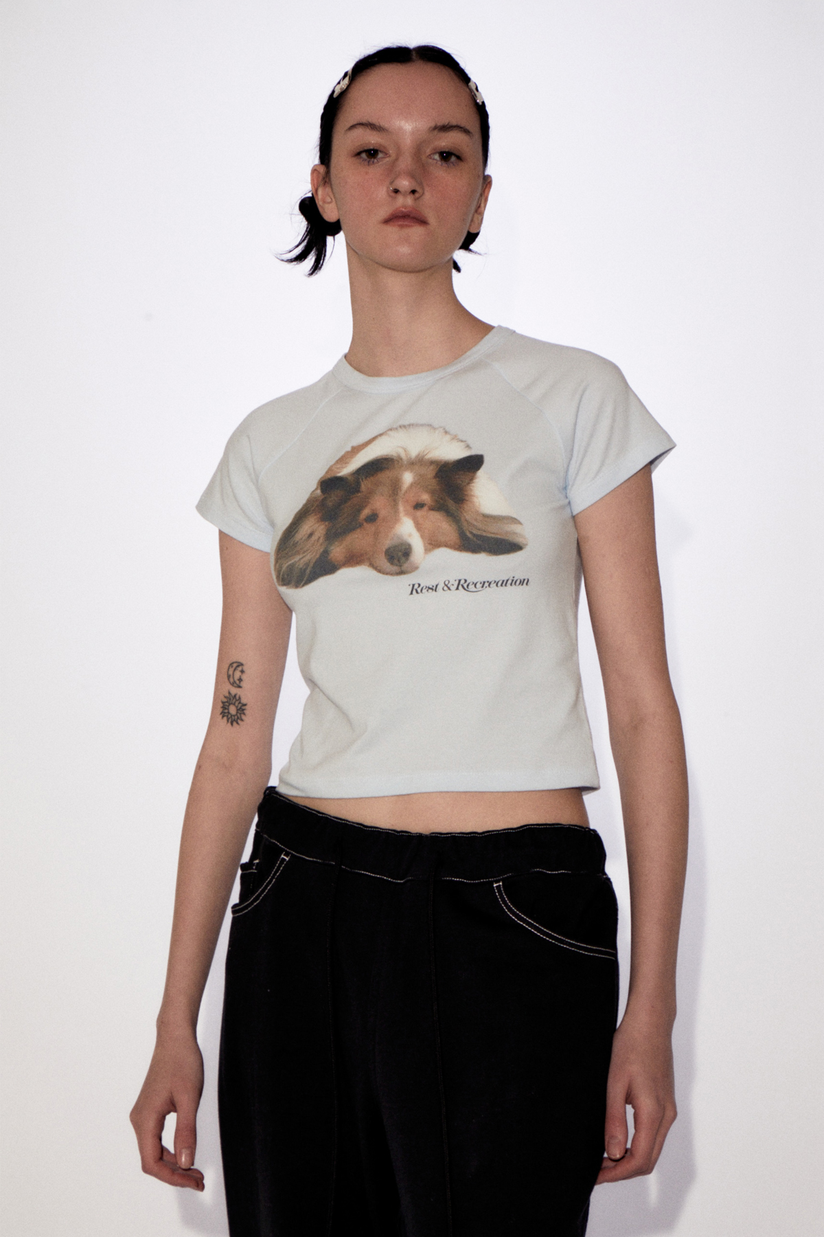 [REST & RECREATION] Tシャツ RIRI CROP T-SHIRT (2color) RIRI CROP T-SHIRT - SKY BLUE - rest and recreation