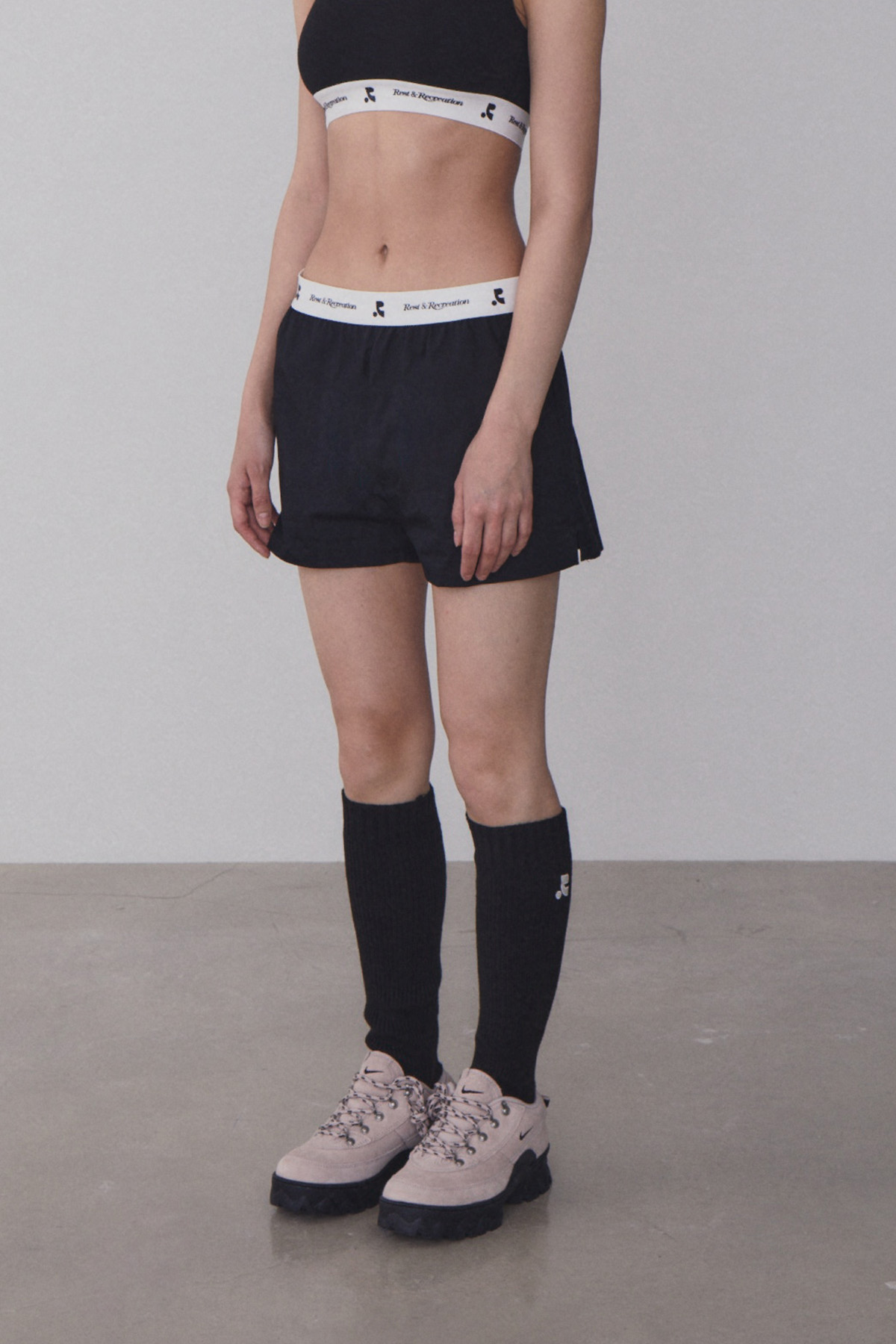 【韓国 Rest & Recreation】RR COTTON BOY SHORTS - WHITE,BLACK RR COTTON BOY SHORTS - BLACK - rest and recreation