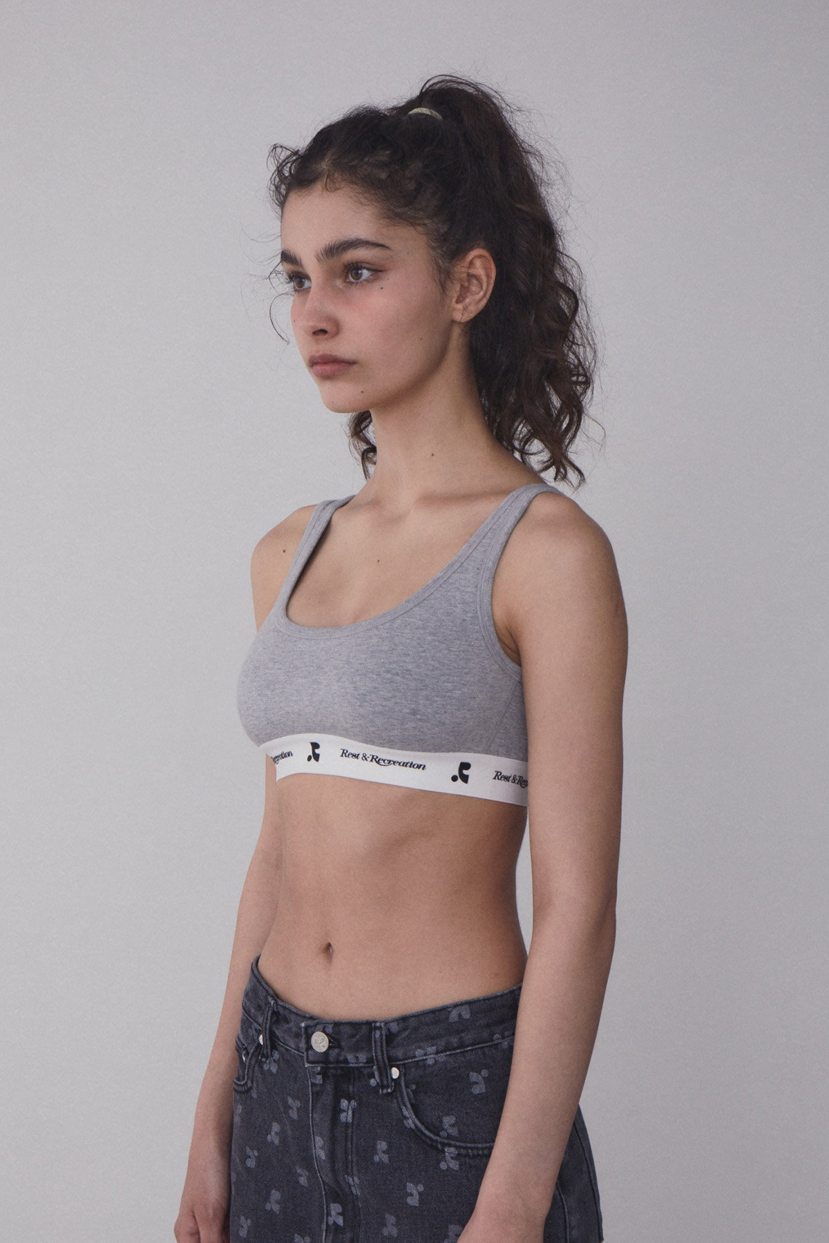 RR COTTON BRA - GREY - rest and recreation