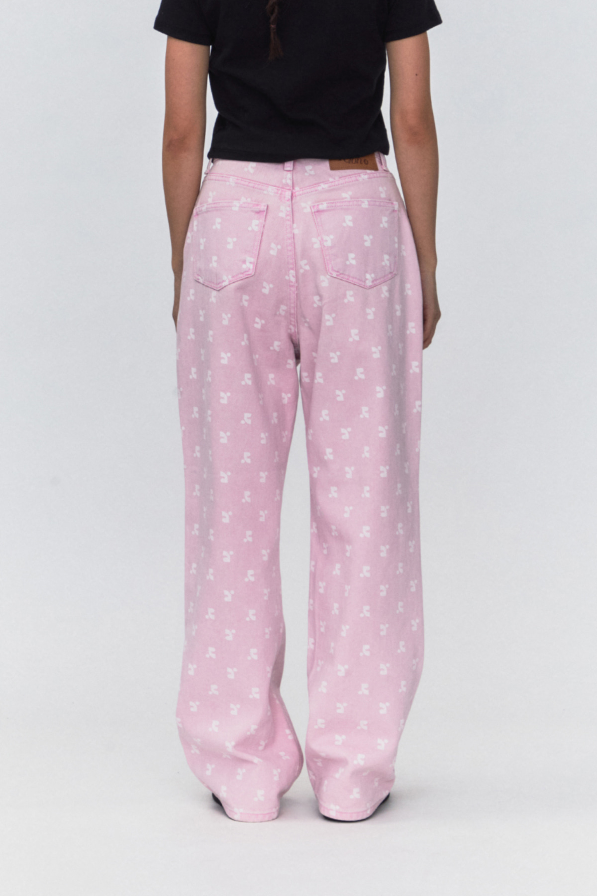 ◆Rest & Recreation◆ RR LOGO WIDE JEANS (PINK) Pink Denim Wide Leg Pants | Purple Door Boutique | Commerce GA