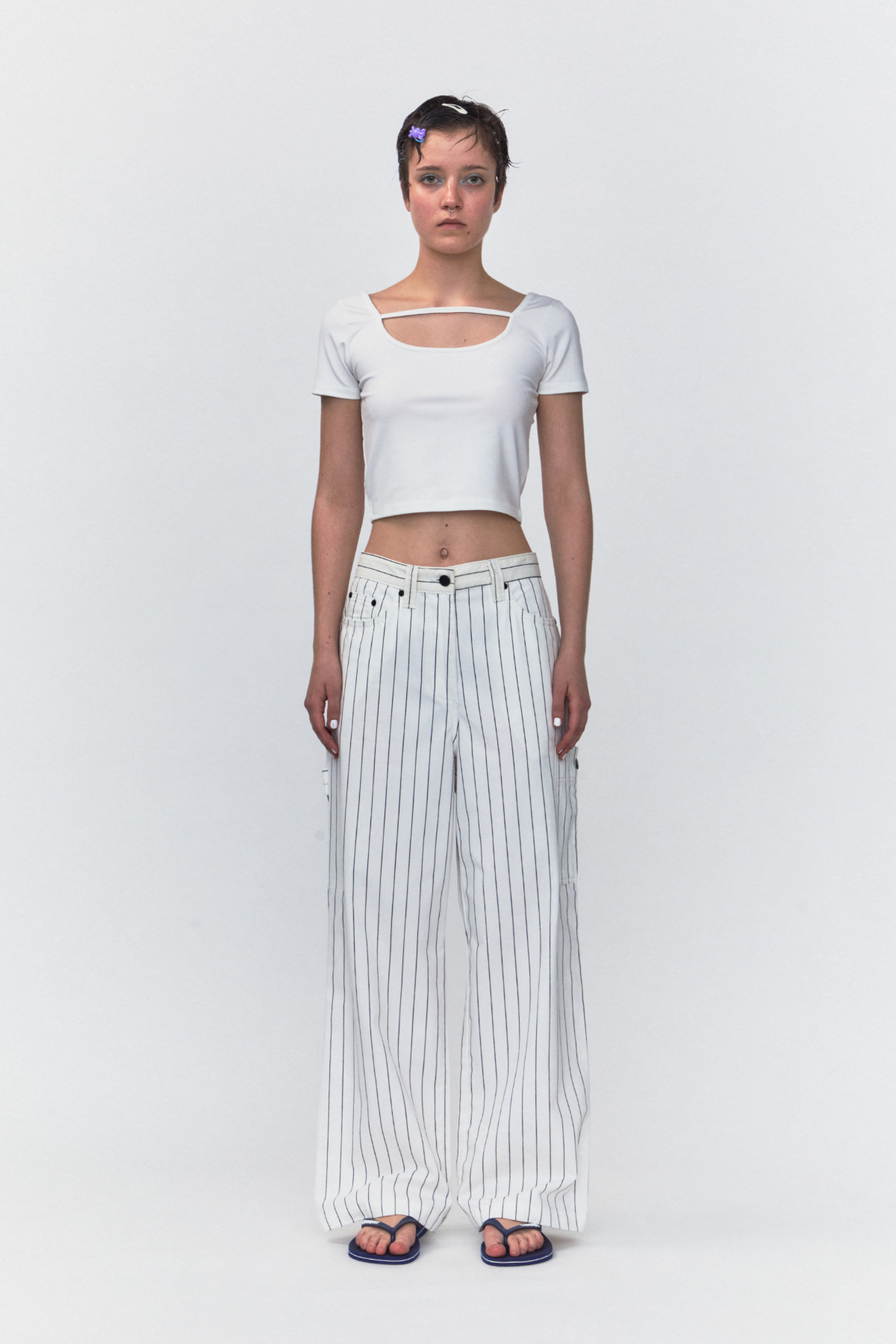 RR STRIPE CARPENTER PANTS - IVORY - rest and recreation