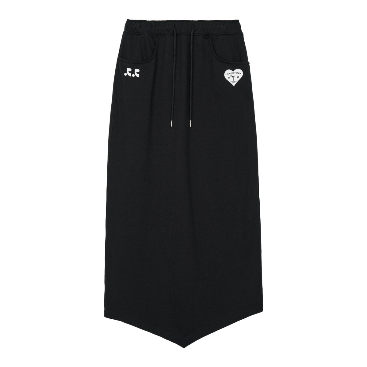 【REST&RECREATION】 RR ARROW POINT LONG SKIRT RR ARROW POINT LONG SKIRT - BLACK - rest and recreation