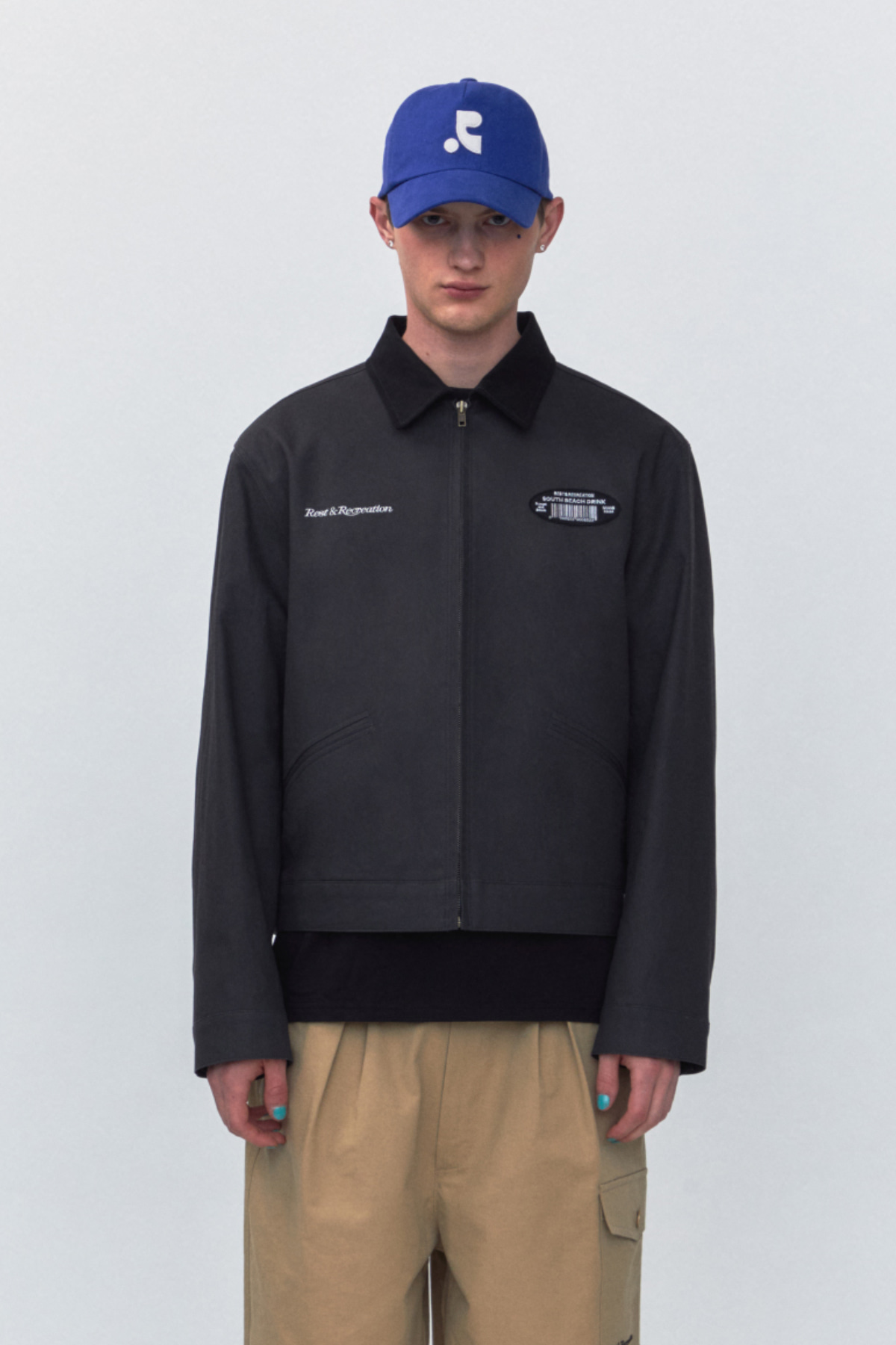 RR PATCH COTTON JACKET - CHARCOAL - rest and recreation