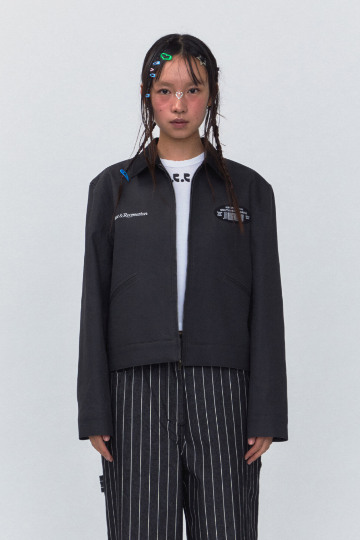RR PATCH COTTON JACKET - CHARCOAL - rest and recreation
