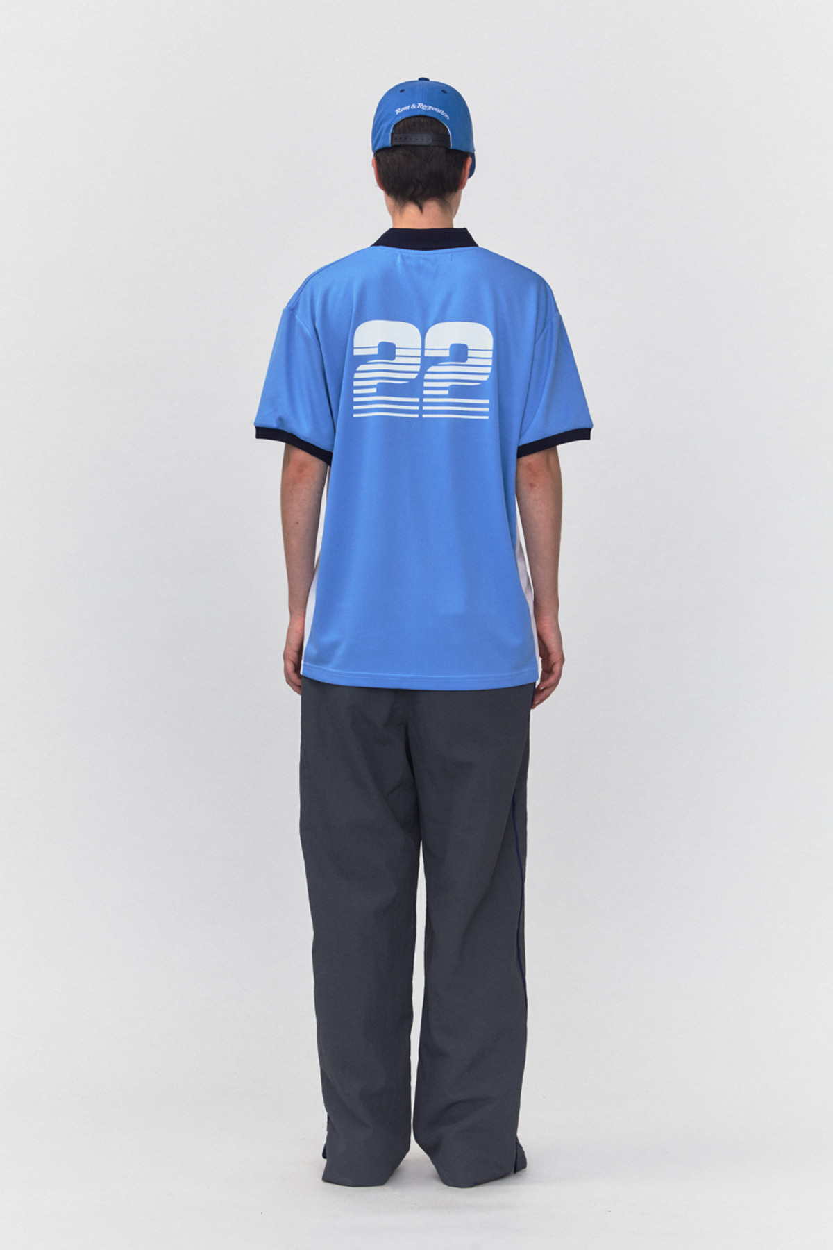 RR COLLAR JERSEY TOP - SKY BLUE - rest and recreation