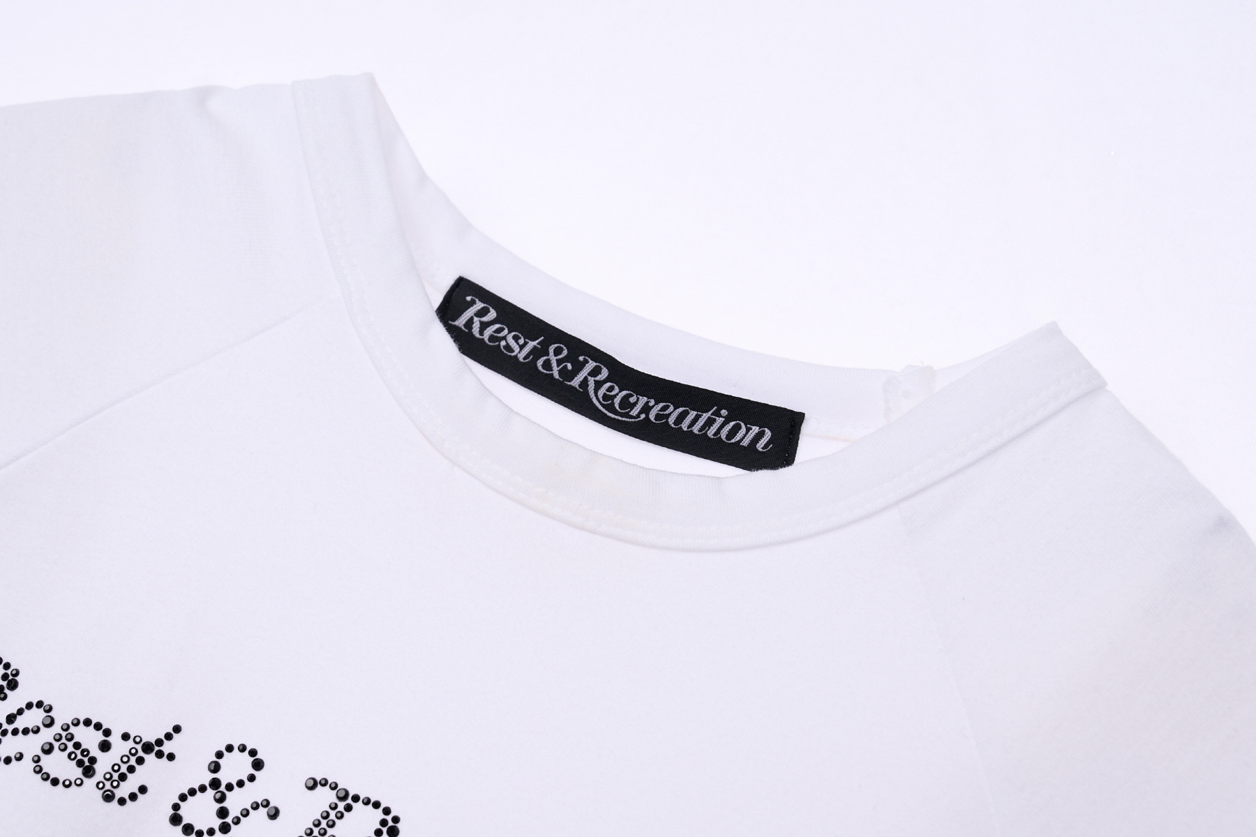 【Rest & Recreation】 RR CRYSTAL LOGO CROP TOP /追跡付 Rest & Recreation RR Crystal Logo Crop Top - Black