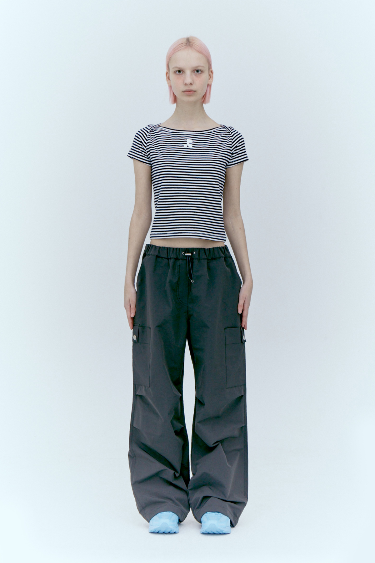 [Rest & Recreation] WIDE CARGO PANTS ★大人気★ Rest & Recreation] WIDE CARGO PANTS - BLUE 正規韓国ブランド