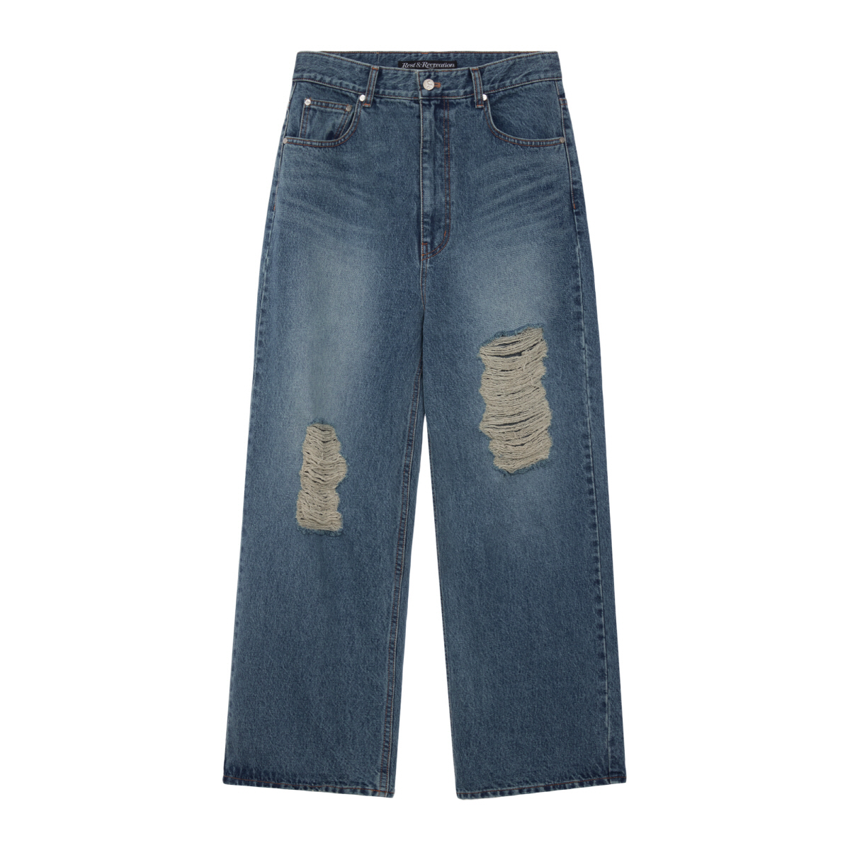 ★韓国人気★Rest & Recreation★DESTROYED DENIM PANTS DESTROYED DENIM PANTS - BLUE - rest and recreation
