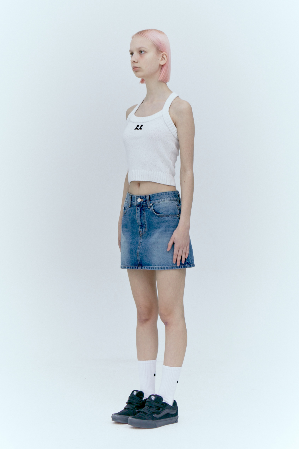 DENIM MINI SKIRT - BLUE - rest and recreation