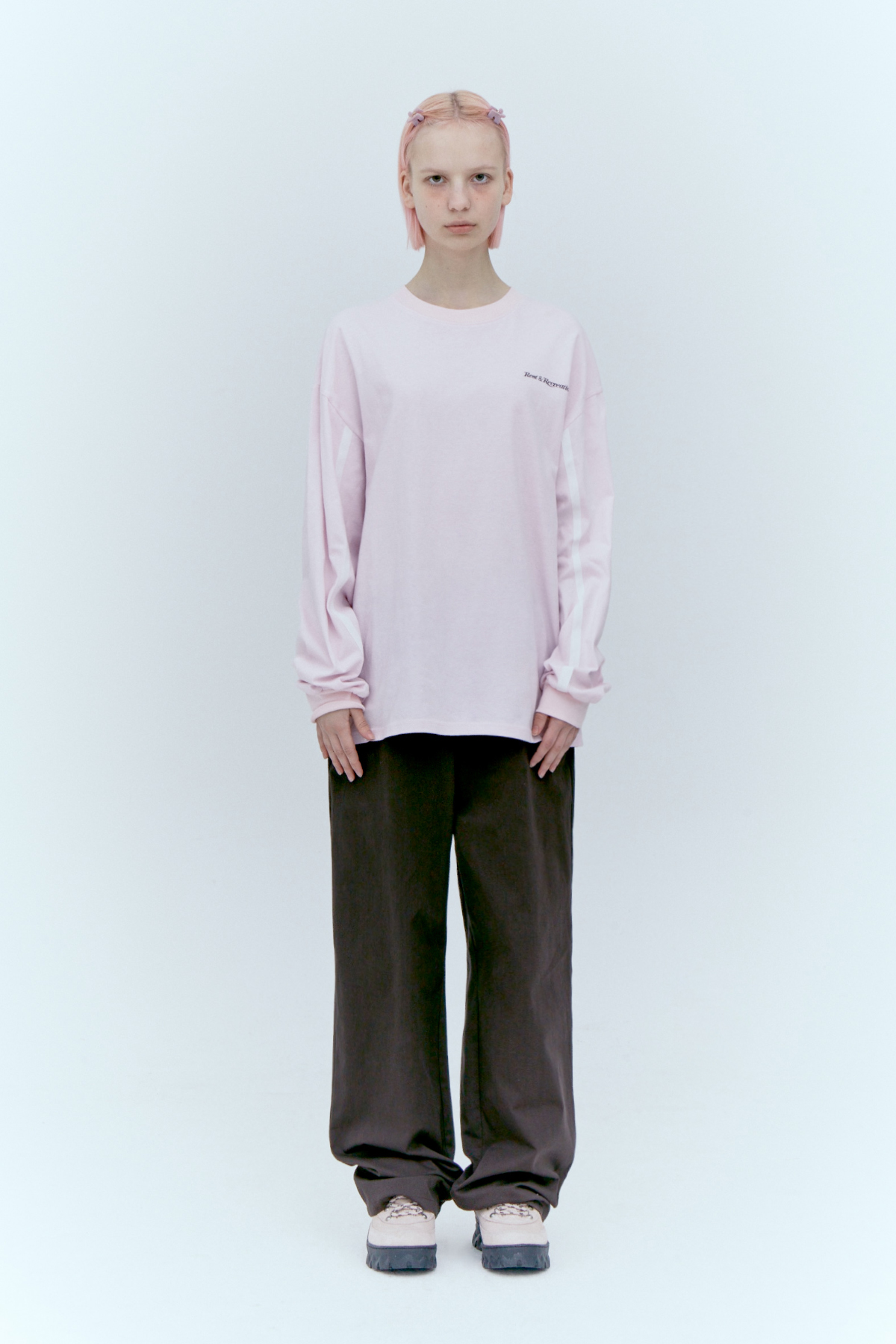 【Rest & Recreation】 TAPE COLORATION LONG SLEEVE /追跡付 TAPE COLORATION LONG SLEEVE - PINK - rest and recreation