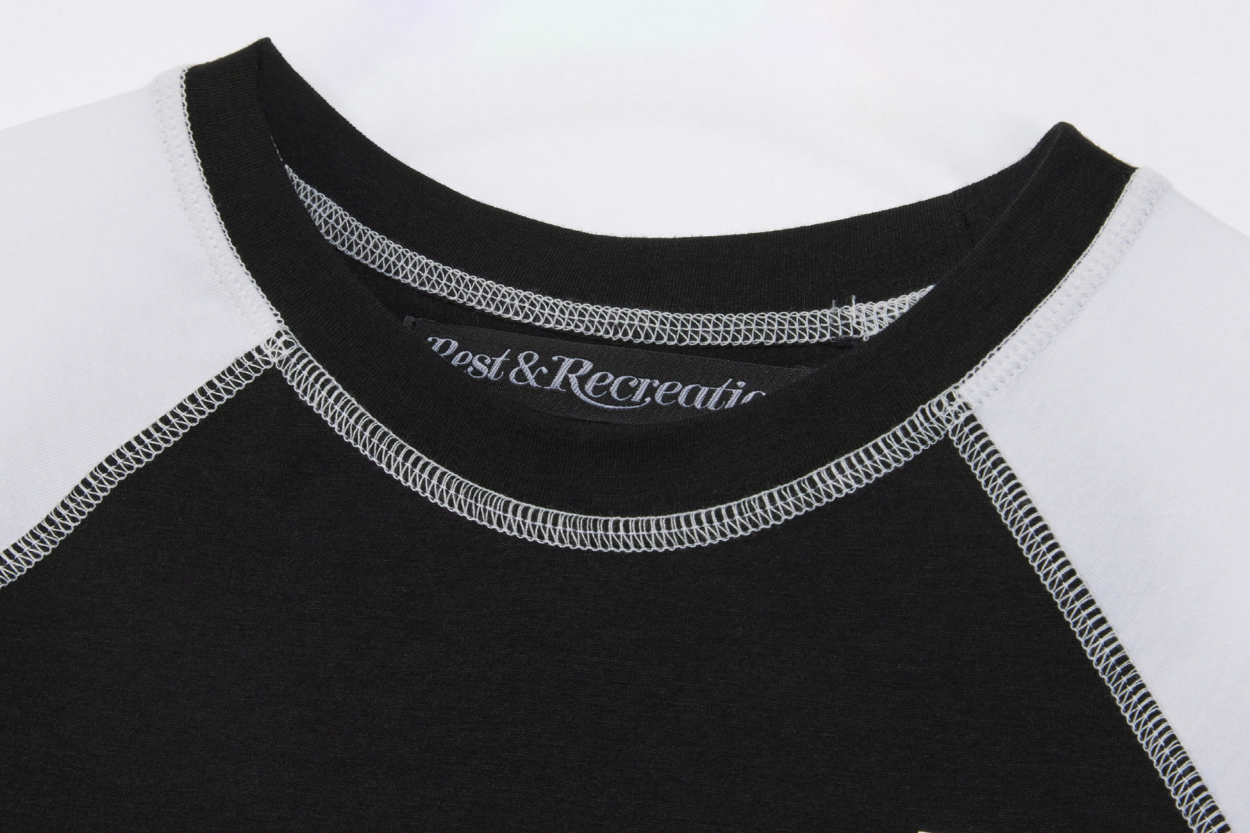 【REST&RECREATION】 RAGLAN CROP TOP RAGLAN CROP TOP - BLACK - rest and recreation