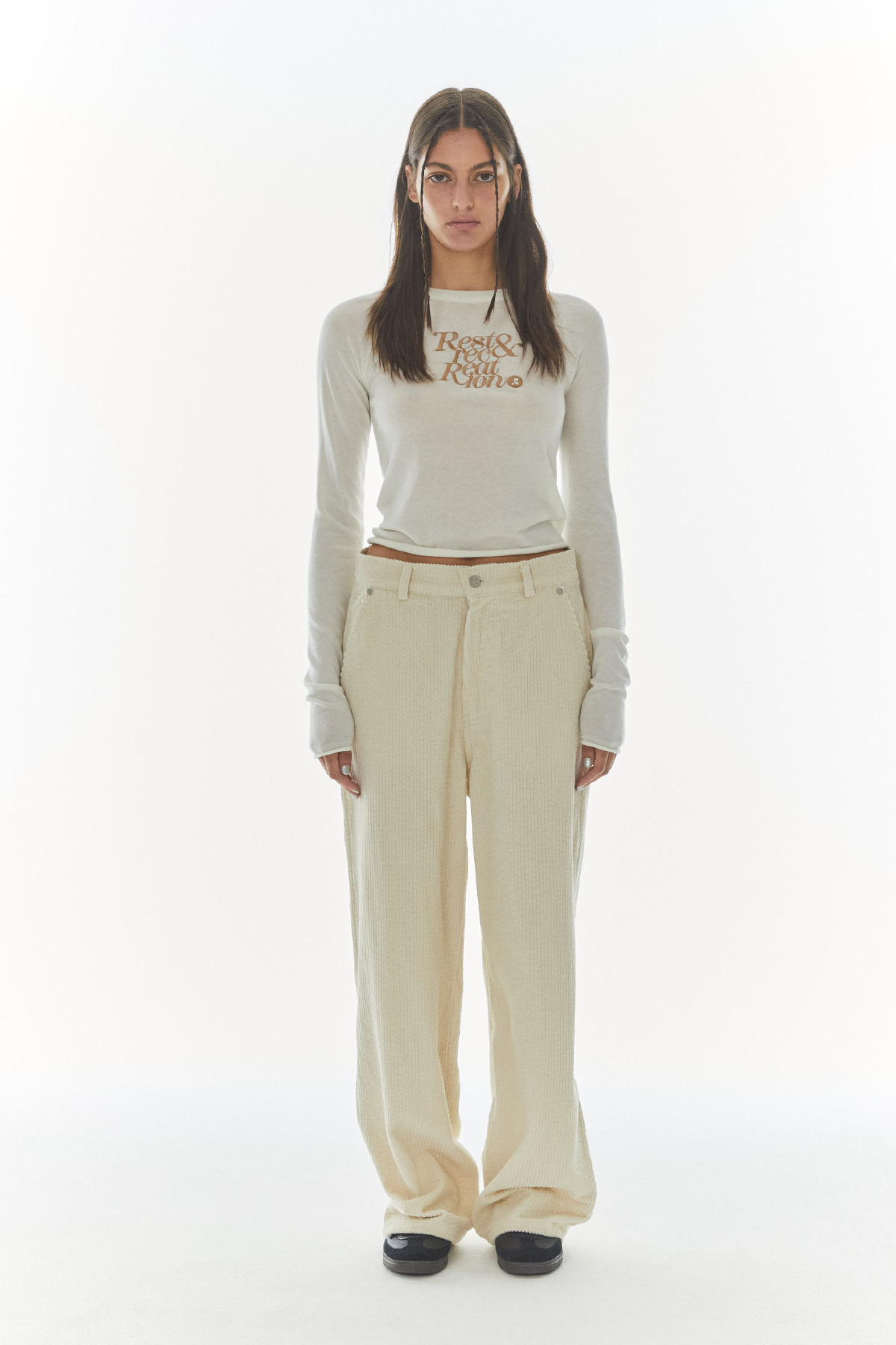 【Rest&Recreation】 LOGO CORDUROY PANTS ☆大人気☆ rest & recreation] RR CORDUROY PANTS - KHAKI 正規韓国