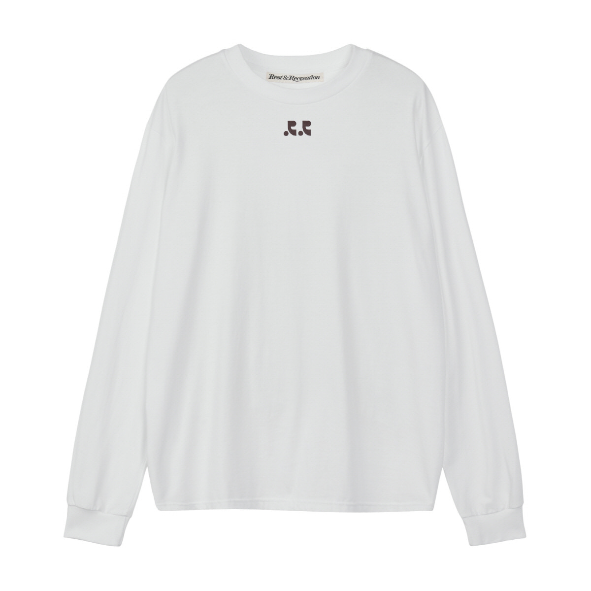 LOGO OVERSIZED LONG SLEEVE T-SHIRT - WHITE - rest and recreation