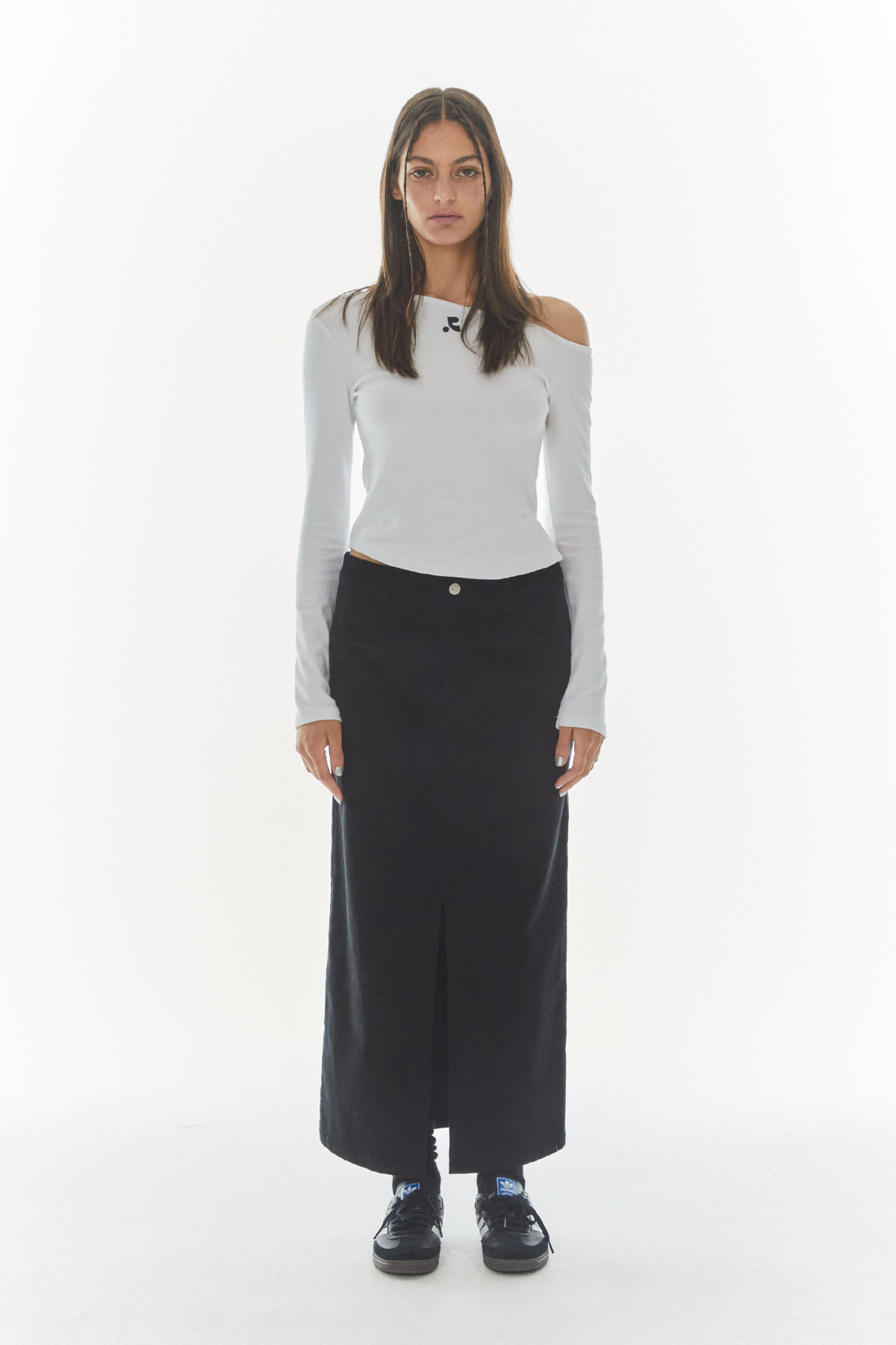 ONE SHOULDER LONG SLEEVE TOP - WHITE - rest and recreation