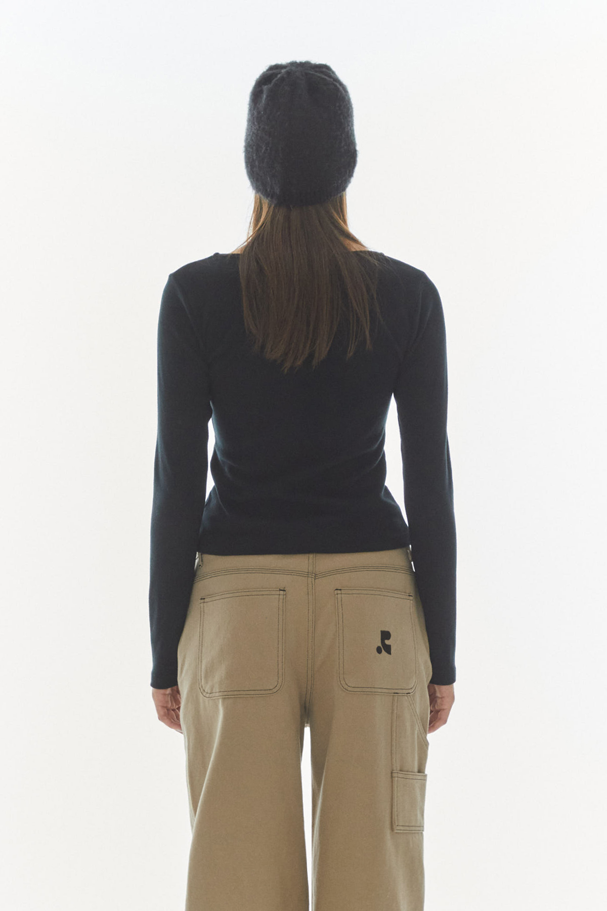【Rest&Recreation】韓国人気★ SQUARE NECK LONG SLEEVE SQUARE NECK LONG SLEEVE - BLACK - rest and recreation