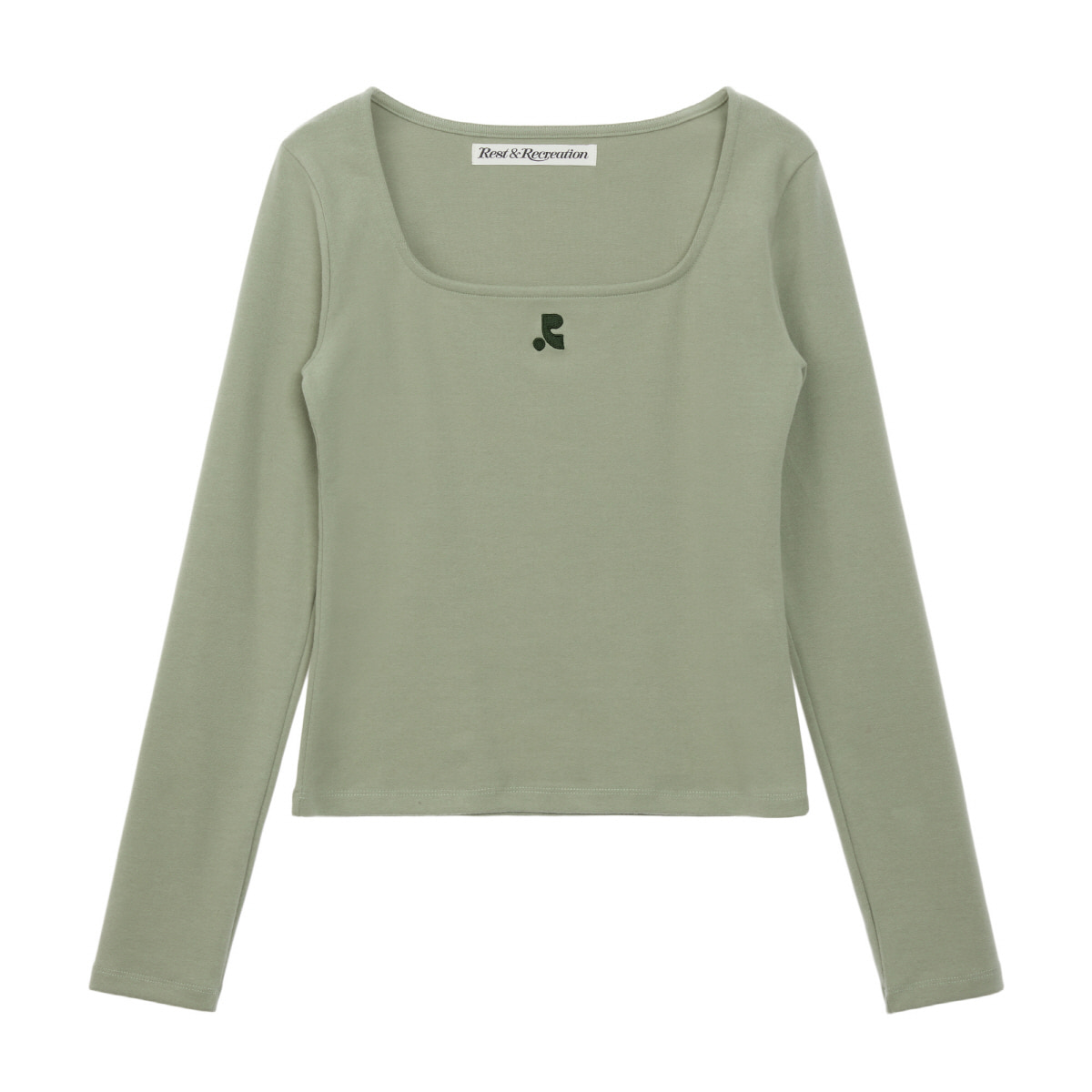 【Rest&Recreation】韓国人気★ SQUARE NECK LONG SLEEVE rest & recreation] RR SQUARE NECK LONG SLEEVE - NAVY 正規品