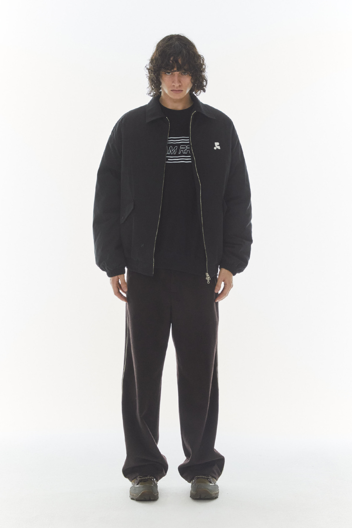 QUILTED BOMBER JACKET - BLACK - rest and recreation