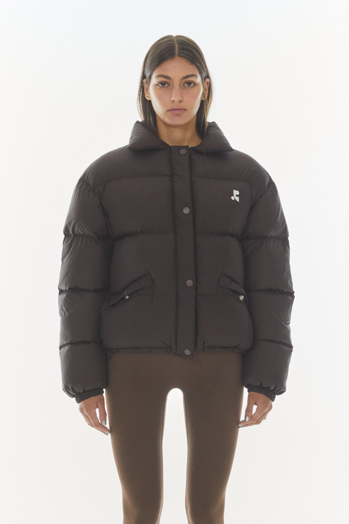 COLLAR DOWN JACKET - BROWN - rest and recreation