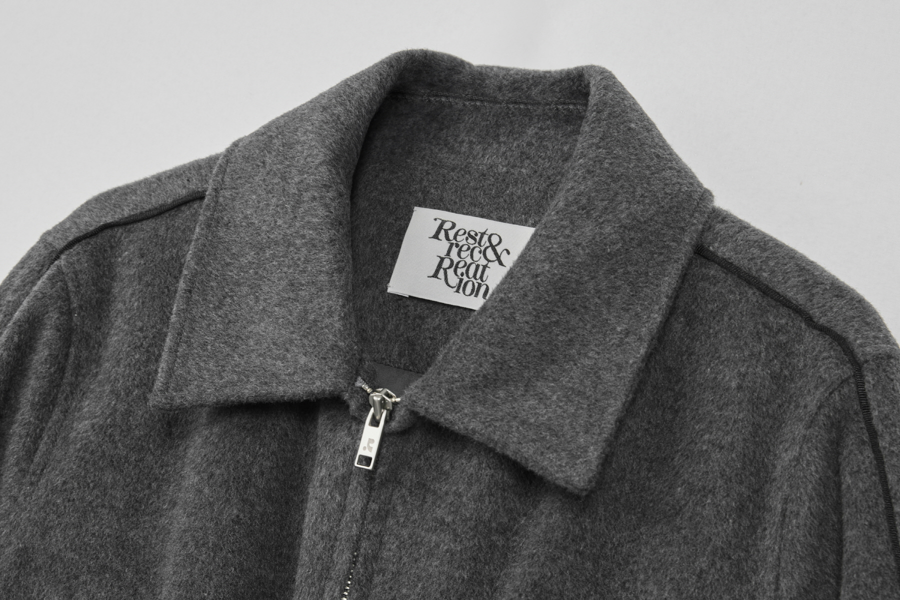 24AW【REST&RECREATION】 PIPING WOOL BOMBER JACKET PIPING WOOL BOMBER JACKET - GREY - rest and recreation