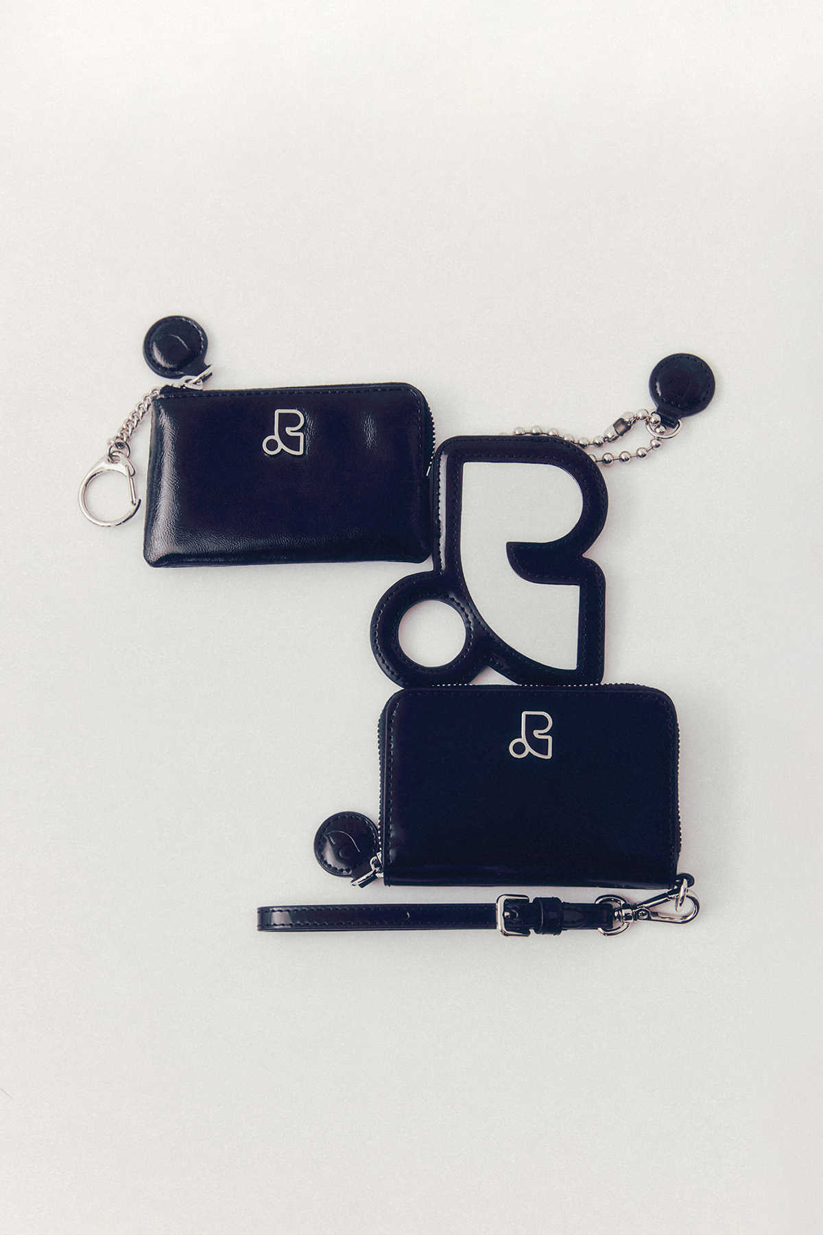 ☆人気☆【Rest&Recreation】☆MIRROR CARD HOLDER KEYRIN.G☆ MIRROR CARD HOLDER KEYRING - BLACK - rest and recreation