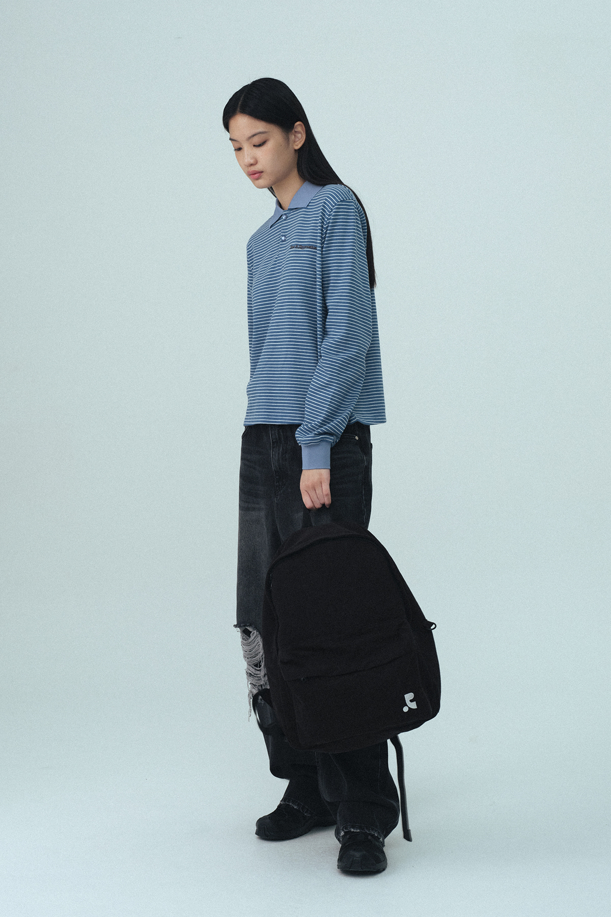★REST&RECREATION☆WASHED COTTON BACKPACK WASHED COTTON BACKPACK - BLACK - rest and recreation