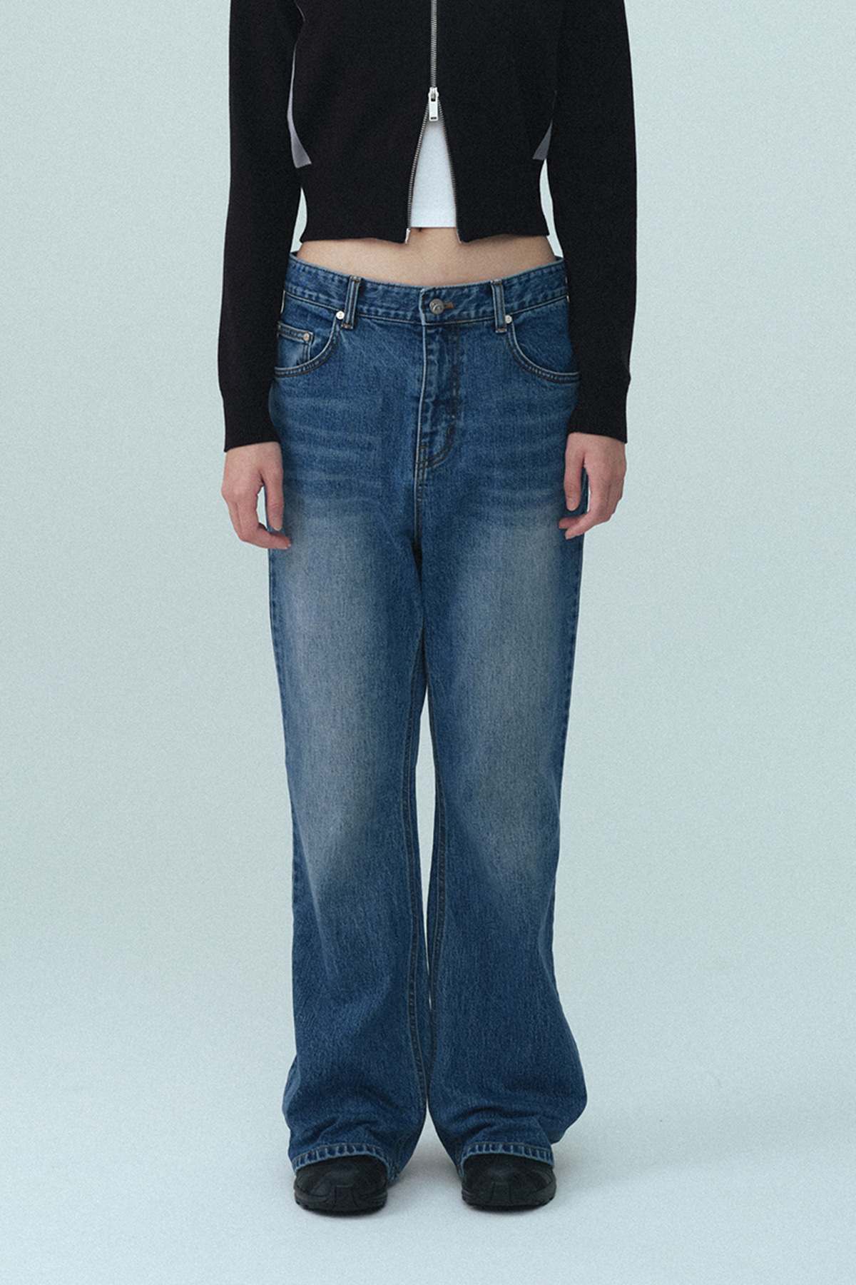 [Rest & Recreation] WIDE FLARE JEANS ★大人気★ WIDE FLARE JEANS - BLUE - rest and recreation