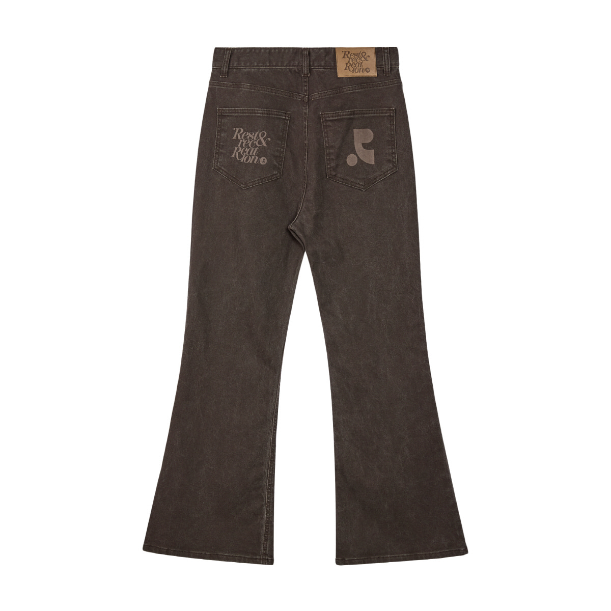 WIDE FLARE JEANS - BROWN - rest and recreation